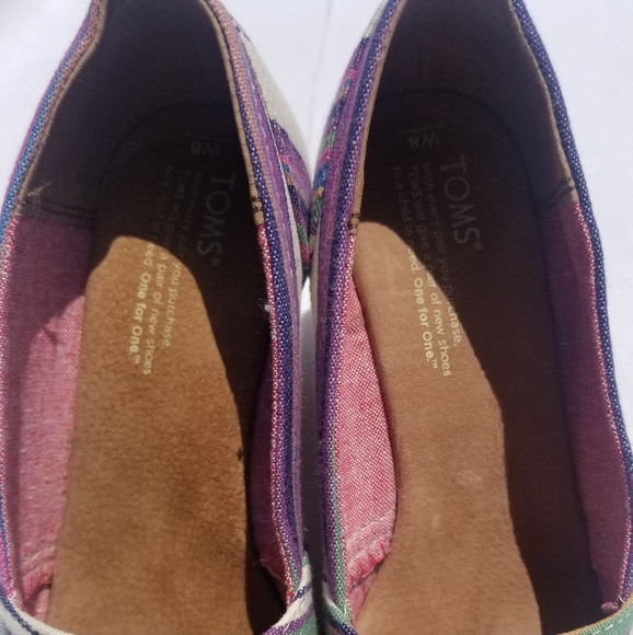 Toms Striped Espadrille Wedges - Picture 4 of 7